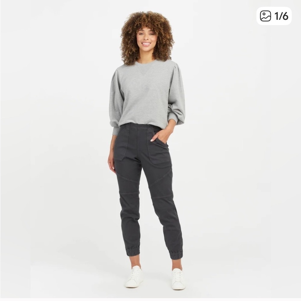 SPANX Dark Gray Cargo Jogger Pants